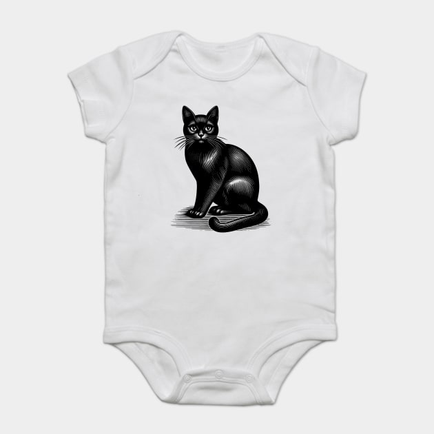 Black cat Baby Bodysuit by CreativeSage